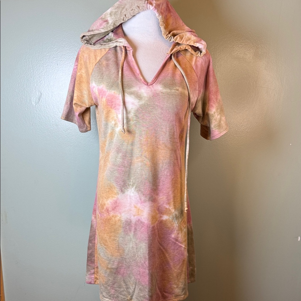 Tie-Dye Hooded Dress